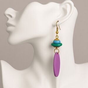 Women's Stunning Gold-Tone Colorful Beaded Drop Dangle Earrings, 3.25-inch
